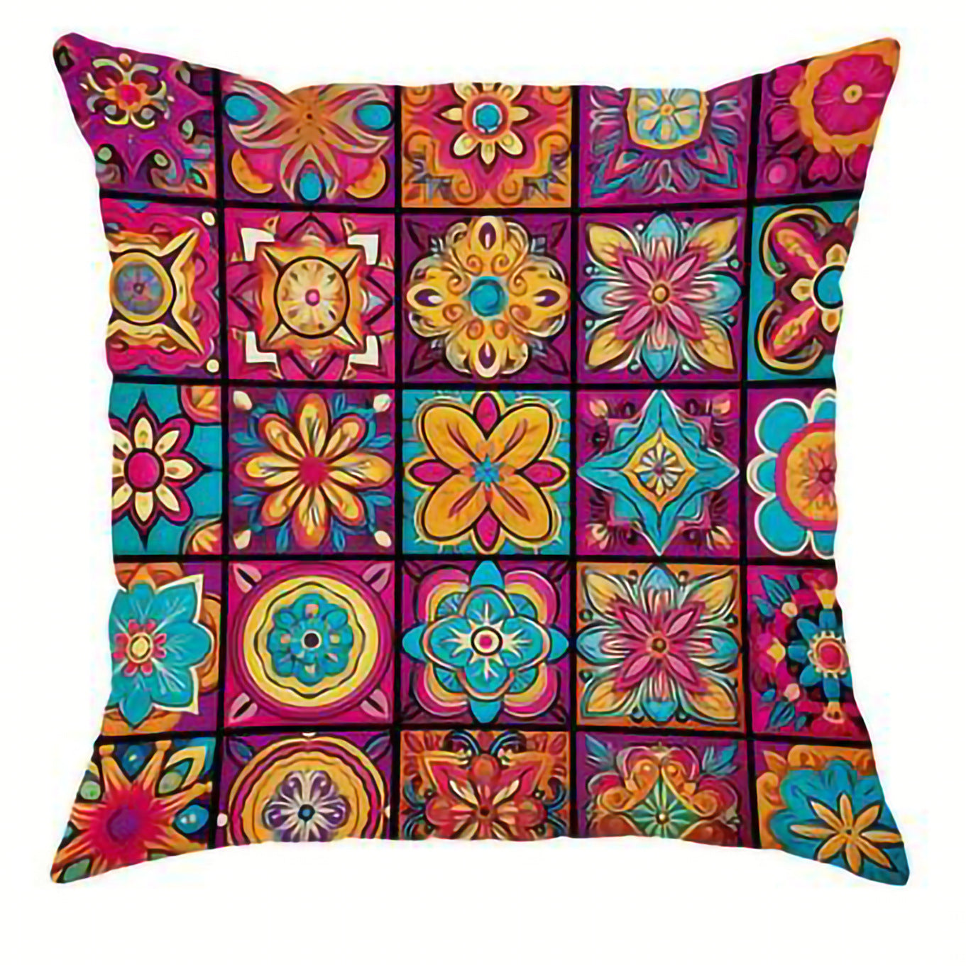 Retro Bohemian Style Pillow Cover Linen Printed Home Ornament Pillow Cushion Bed & Breakfast Sofa
