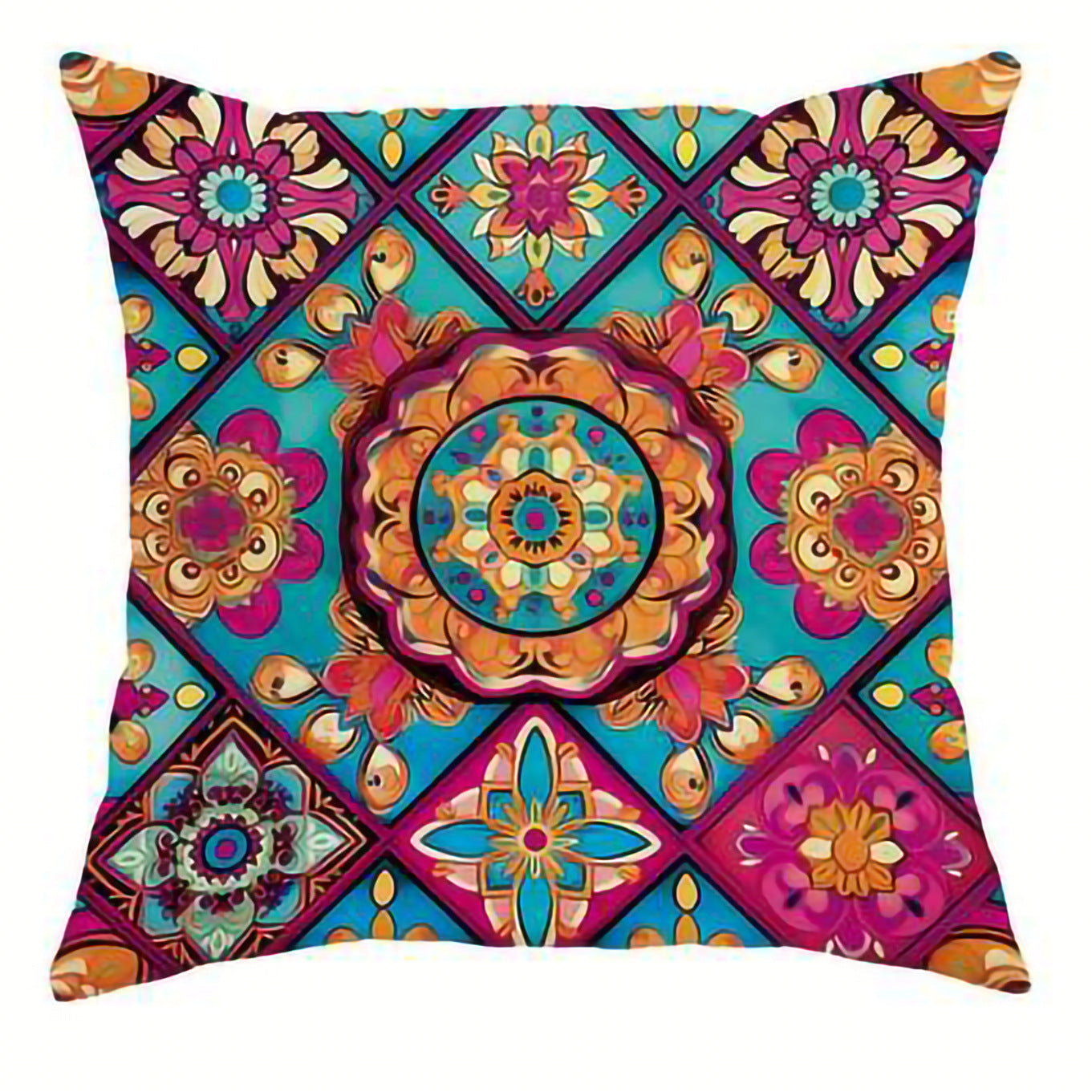Retro Bohemian Style Pillow Cover Linen Printed Home Ornament Pillow Cushion Bed & Breakfast Sofa