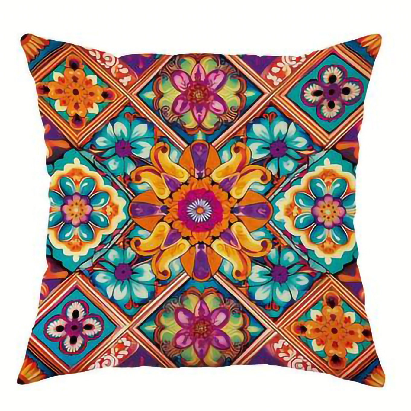 Retro Bohemian Style Pillow Cover Linen Printed Home Ornament Pillow Cushion Bed & Breakfast Sofa