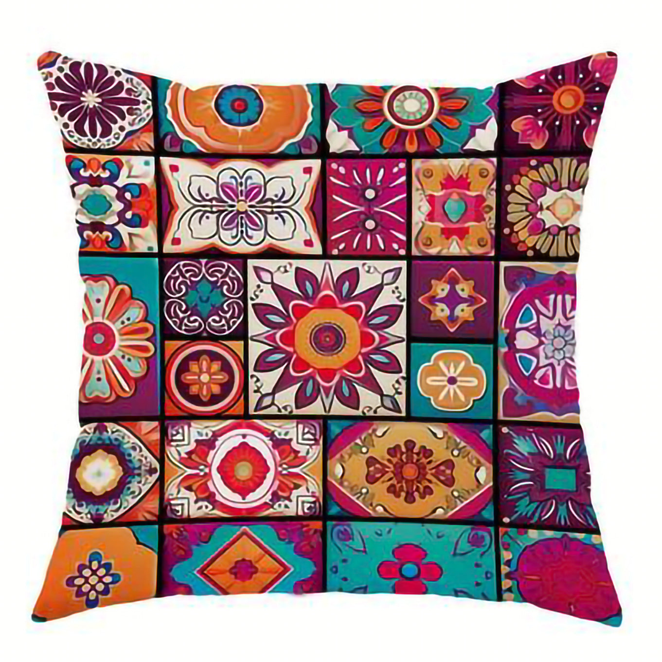 Retro Bohemian Style Pillow Cover Linen Printed Home Ornament Pillow Cushion Bed & Breakfast Sofa